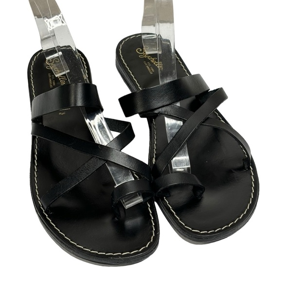 Black Leather Sandals - Picture 3 of 7